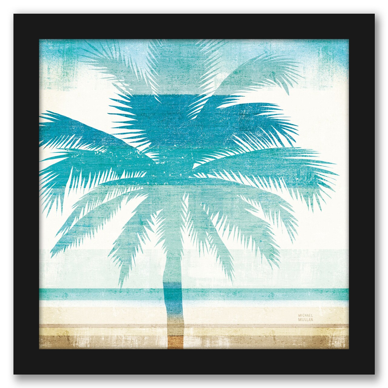 Beach Palms II Wall Art by Michael Mullan Black Framed Print 11x11 - Americanflat
